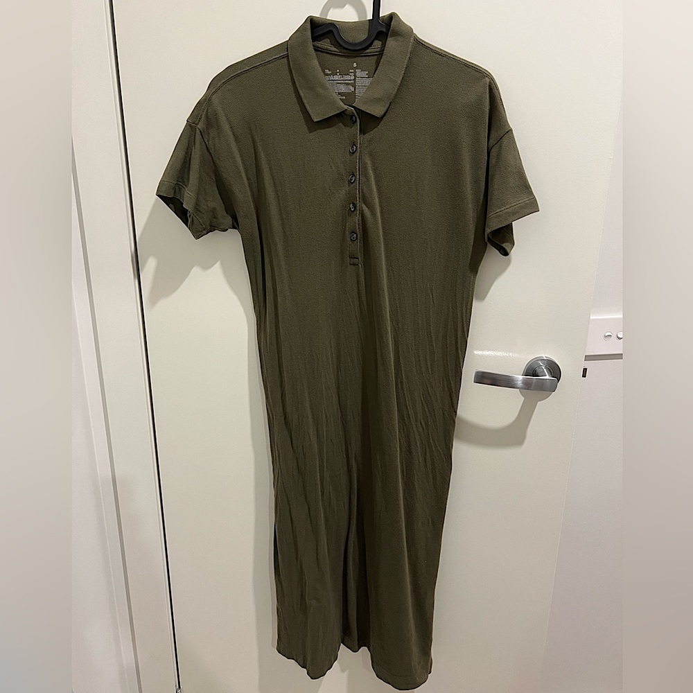 MUJI Women’s Army Green Polo Dress Size S - Picture 1 of 2